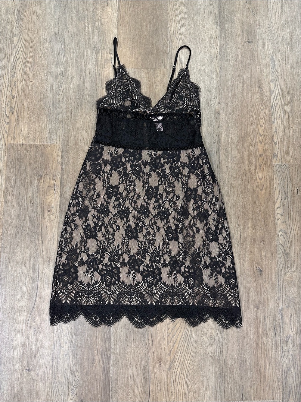 Victoria's Secret Black Lace Chemise Slip Dress Nightie Nightgown Sexy